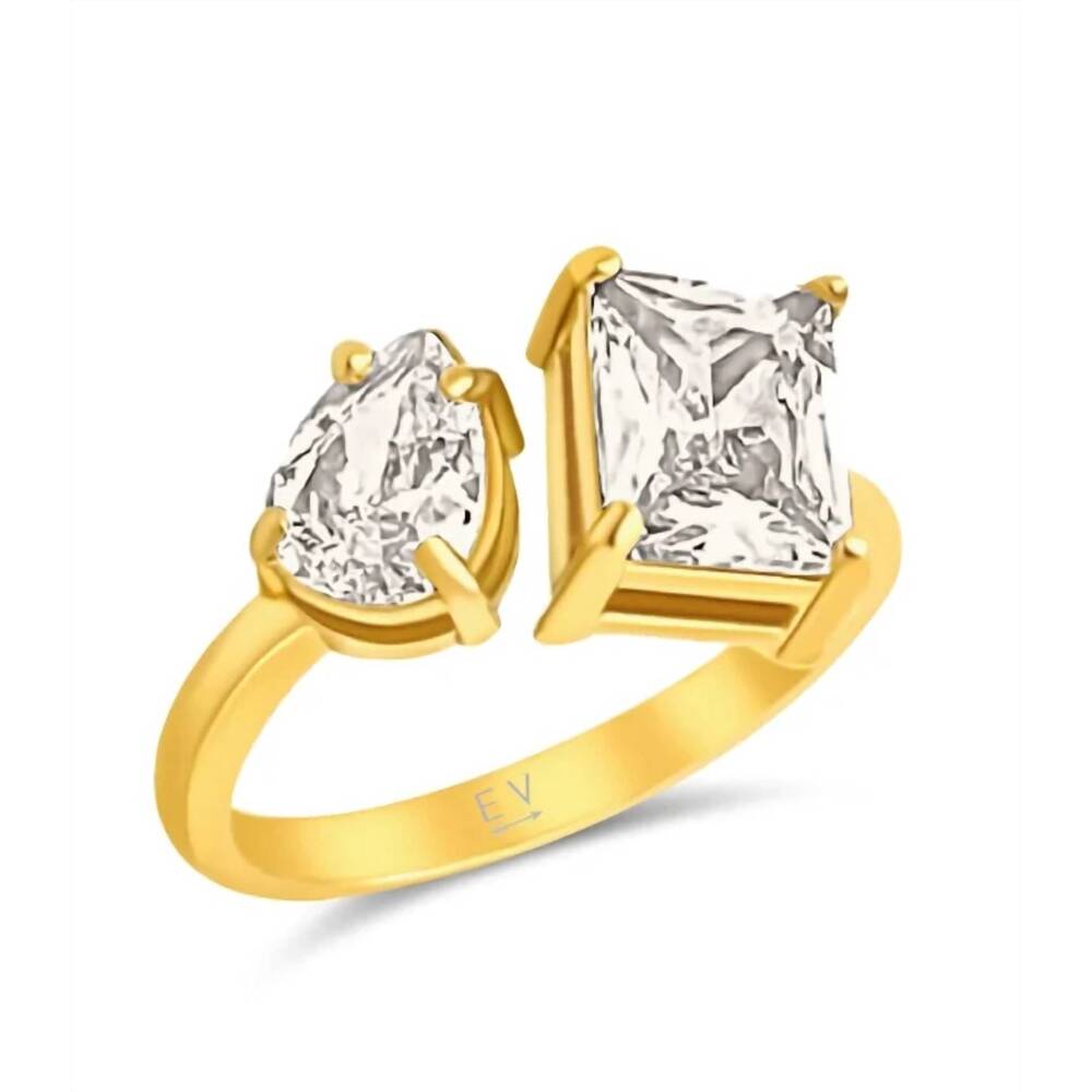 NEW ELLIE VAIL women's makayla toi et moi ring in gold
